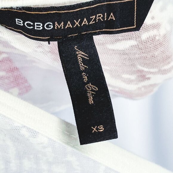 BCBGMAXAZRIA BCBG Y2K Peace Sign Graphic Sheer Burnout Swim Cover Up Dress - Picture 6 of 7